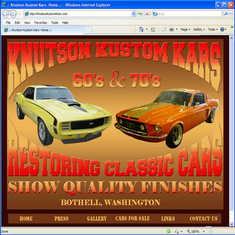Knutson Kustom Kars Homepage Sample
