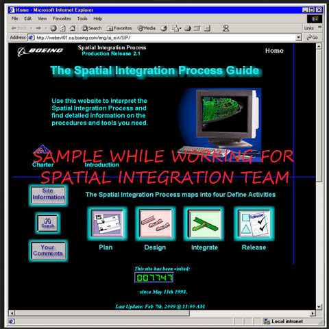 Spatial Integration Process Guide Homepage Sample while Working for The Boeing Co